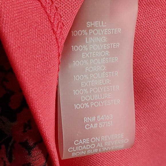 Calvin Klein Womens Size 14 Dress Floral Crinkle Chiffon Long Puff Sleeve - Picture 4 of 7